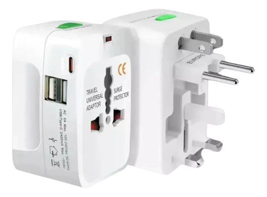 Adaptador universal 2USB Tipo C para viajes